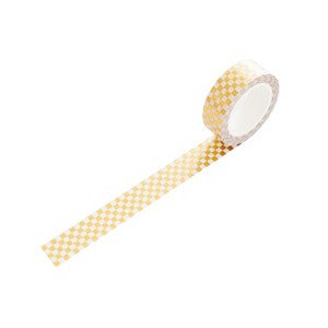 Jollity & Co. - Check It! Gold Clash Washi Tape - Pack of 1 Roll, 10 Meters - 1 of 3