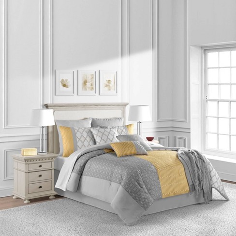 Grey and yellow 2025 comforter set target