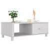 vidaXL Coffee Table Honey brown Solid pinewood, engineered wood 39.4 x 21.7 x 13.8 in - White - 3 of 4