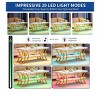 Rectangle Modern Coffee Table With LED Lights  2-Tier Wood Center Table End Table For Living Room - 3 of 4