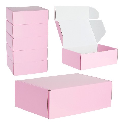 Stockroom Plus 25 Pack Pink Corrugated Paper Shipping Boxes, Cardboard  Mailers Gift Boxes for Packaging, 9x6x3 in