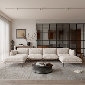 147" Modern U-Shaped Couch for Living Room,VelvetWJShome  Modular Sectional Sofa with Chaise,8" High Metal Legs, Easy to Clean - 1 of 4