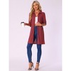 INSPIRE CHIC Women's Waffle Zip-Up 3/4 Sleeves Short House Dresses Bathrobe with Pockets - 3 of 4