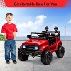 12V Kids Ride On Truck Car with Remote Control, Spring Suspension, 3 Speeds, LED Lights, Parent Safety Brake - 3 of 4
