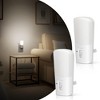 DORESshop 2-Pack Plug-in Dimmable Night Lights, 1W 5000K White Light, Light Sensor, Vertical Design, US Plug, White Housing - 2 of 4