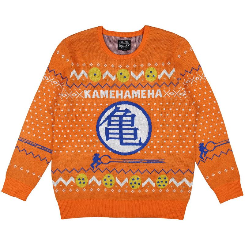 Dragon Ball Z Mens' Kamehameha Master Roshi Kanji Holiday Ugly Sweater, 1 of 5