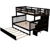 NicBex Twin over Full Bunk Bed Convertible Wood Bed Frame with Trundle, Storage Stairs and Full Length Guardrail, No Box Spring Required - image 2 of 4