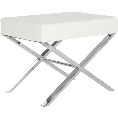 Sienna Ottoman - FOX2028 - White - Safavieh Couture