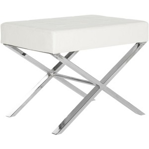 Sienna Ottoman - FOX2028 - White - Safavieh Couture - 1 of 3