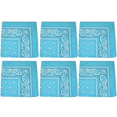 6 Pack Cotton Paisley Bandanas Multi-Purpose Accessories Everyday Use