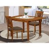 HomeStock 3-Piece Saddle Brown Finish Solid Wood Top Dining Table Set - 2 of 4