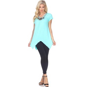 Women's Embellished V-Neck Fenella Top Tunic - White Mark - 1 of 3
