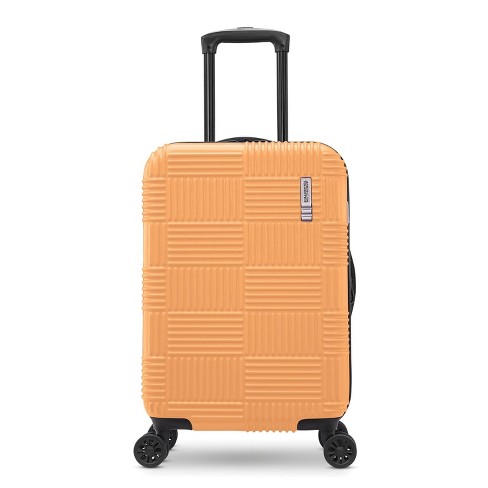 American Tourister Nxt Hardside Carry : On Checkered Suitcase Orange Spinner Target 