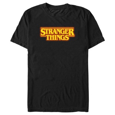 Men's Stranger Things Orange Logo T-shirt : Target