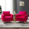 Set of 2 Iapygia Contemporary Tufted Wooden Upholstered Club Chair with Metal Legs for Bedroom Club Chair| ART OF LIVING DESIGNS - 2 of 4
