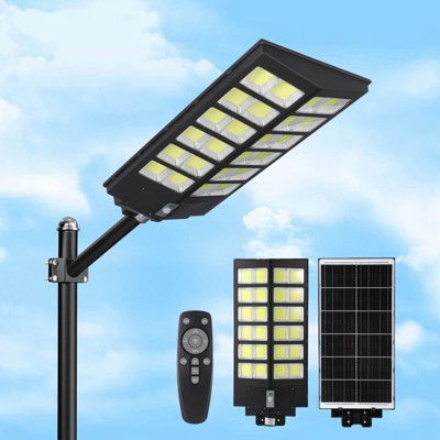 Solar Street Lights Outdoor, Solar Security Flood Lights Parking Lot Lights Commercial Dusk to Dawn, IP67 Waterproof Led Solar Lights w Remote