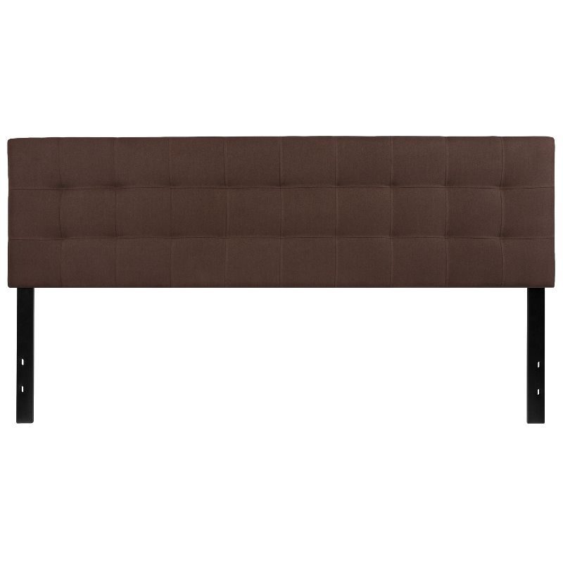 Emma and Oliver Quilted Tufted King Size Headboard in Dark Brown Fabric, 1 of 10
