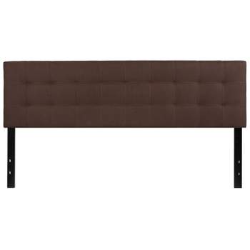 Emma and Oliver Quilted Tufted King Size Headboard in Dark Brown Fabric