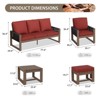 EAGLE PEAK 6 Pieces Natural Cedar Wood Conversation Set, Outdoor Patio Furniture with 2 Ottomans and Side Table - 2 of 4
