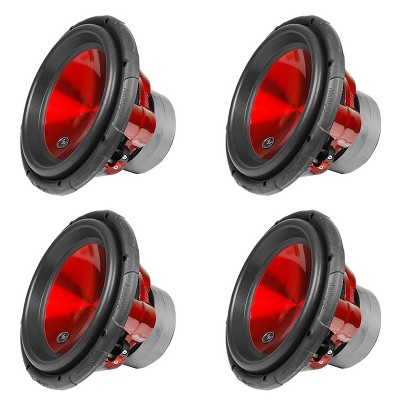 Audiopipe TXX-APC-12RD 12" 1600W Car Audio Dual 4 Ohm High Power Subwoofer, Red (4 Pack)