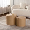 NicBex Set of 2 Round Wooden Coffee Tables for Living Room,Cylinder Center Table for Small Space,Accent End Side Table - 2 of 4