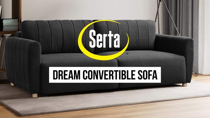 Serta Harriet Convertible Sofa Charcoal Boucle, 2 of 12, play video