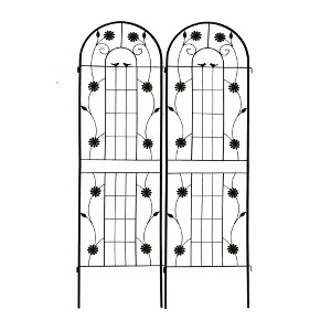 Lirago Black 2 pieces Weatherproof Multi-functional Outdoor Screen-Laser-Cut Galvanized Steel Panel 70.86"Hx19.68"Wx0.51"D - 1 of 4