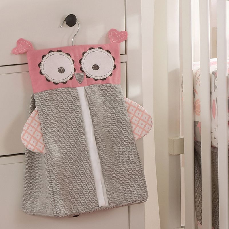 Night Owl Pink 5-Piece Crib Bedding Set - Levtex Baby, 5 of 8