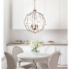 Jonathan Y 20" LED Metal/Glass Adjustable Pendant Antique Gold : UL Listed, 3-Light - 2 of 4