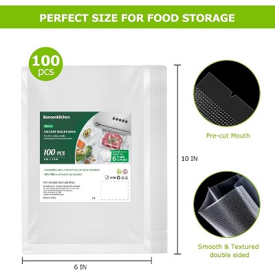 Bonsenkitchen BPA Free Textured Vacuum Sealer Bags for Food Storage