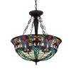 Chloe Lighting Riley Tiffany-Style 3 Light Victorian Inverted Ceiling Pendant Fixture 22`` Shade - 2 of 2