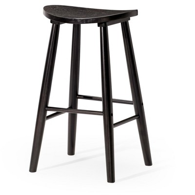 Luna Counter Stool in Rustic Black Wood Finish