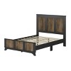 Full Size Farmhouse Platform Bed with Frame, Rustic Wooden Slat Panel Design and Sturdy Plywood Support System-Maison Boucle - 4 of 4