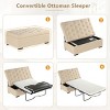 Sleeper Sofa Ottoman Modern Tufted Linen Convertible Bed for Living Room Compact Design - 3irtyhousy - 3 of 4