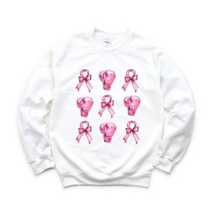 Simply Sage Market Women's Graphic Sweatshirt Coquette Breast Cancer Collage - 1 of 4