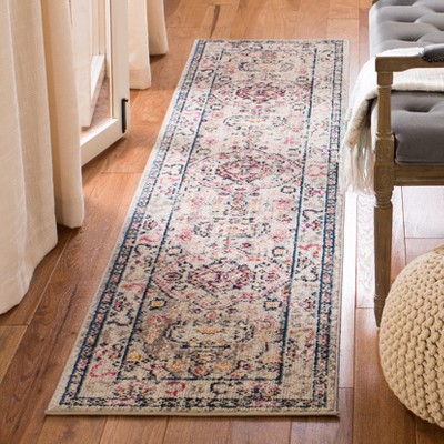 Metro-Mod Grey and Blue Flat Woven Synthetic Area Rug - 26"x16"
