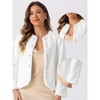 Allegra K Women's Faux Fur Long Sleeve Pockets Pearl Button Fluffy Cropped Cardigan Outerwear - 2 of 4