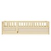 Gulches Montessori-Style Twin Size Wooden Floor Bed with Super High Security Barrier & Door, Natural Wood - 4 of 4