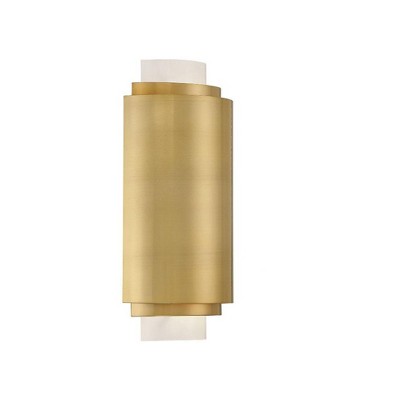 Beacon Modern Burnished Brass 2-Light Wall Sconce with Frosted Glass