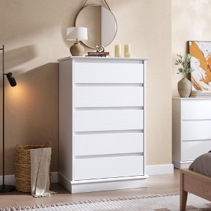 5 Drawer Dressers for Bedroom, Chest of Drawers with Deep Drawers, Large Double Dresser for Closet with Wide Top, Tall Wooden Dresser for Living Room - 1 of 4