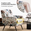 FERPIT Flora Print Accent Chair, Upholstered Reading Arm Chair For Living Room Bedroom With Adjustable Sturdy Metal Legs - 3 of 4