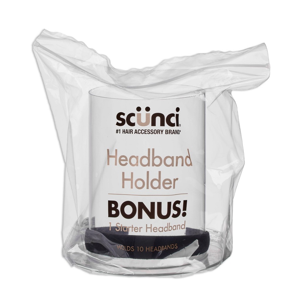 scünci Headband and Hair Accessories Organizer with Bonus Headband - Clear - 2pcs
