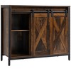 HOMCOM Industrial Sideboard, Buffet Cabinet with Sliding Barn Doors, Storage Cabinets and Adjustable Shelves for Living Room, Home Bar, Rustic Brown - 4 of 4