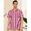 Lars Amadeus Men's Stripe Short Sleeved Color Block Button Down Beach Shirt - 2 of 4