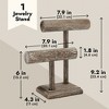 Bright Creations Rustic-Style 2-Tier Jewelry Organizer Stand, Wooden T-Bar Necklace Rack and Bracelet Holder Display for Selling, Bangle, (8x4x9 In) - 4 of 4