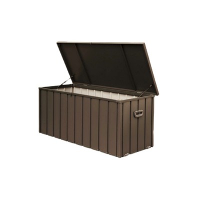 Maggift Deck Boxes Garden Large Patio Storage, for Furniture, Outside Cushions and Garden Tools, Bench, Easy to assemble，Brown, 49.41"*24.69"*23.43"