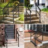2 Pack Hand Rails for Outdoor Steps, Wrought Iron Railing, Exterior Hand Railing for Steps, Porch Railing Kit - 3 of 4