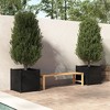 vidaXL Solid Pinewood Garden Planters 2 pcs Set, Square Black 23.6"x23.6"x23.6", Durable Weather Resistant Outdoor Flower Boxes - 2 of 4