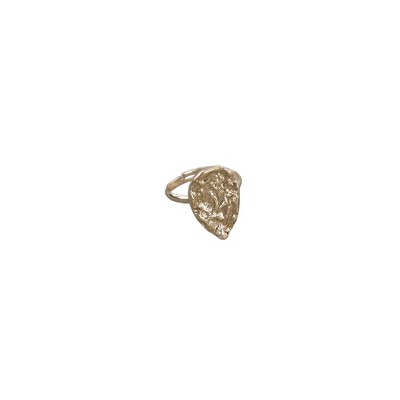 Slickblue Gold Adjustable Teardrop Ring, Hammered Metal Design, Size 6, Statement Jewelry