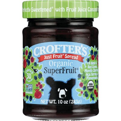 Crofter's Just Fruit Spread Organic Superfruit 10 Oz Jar : Target